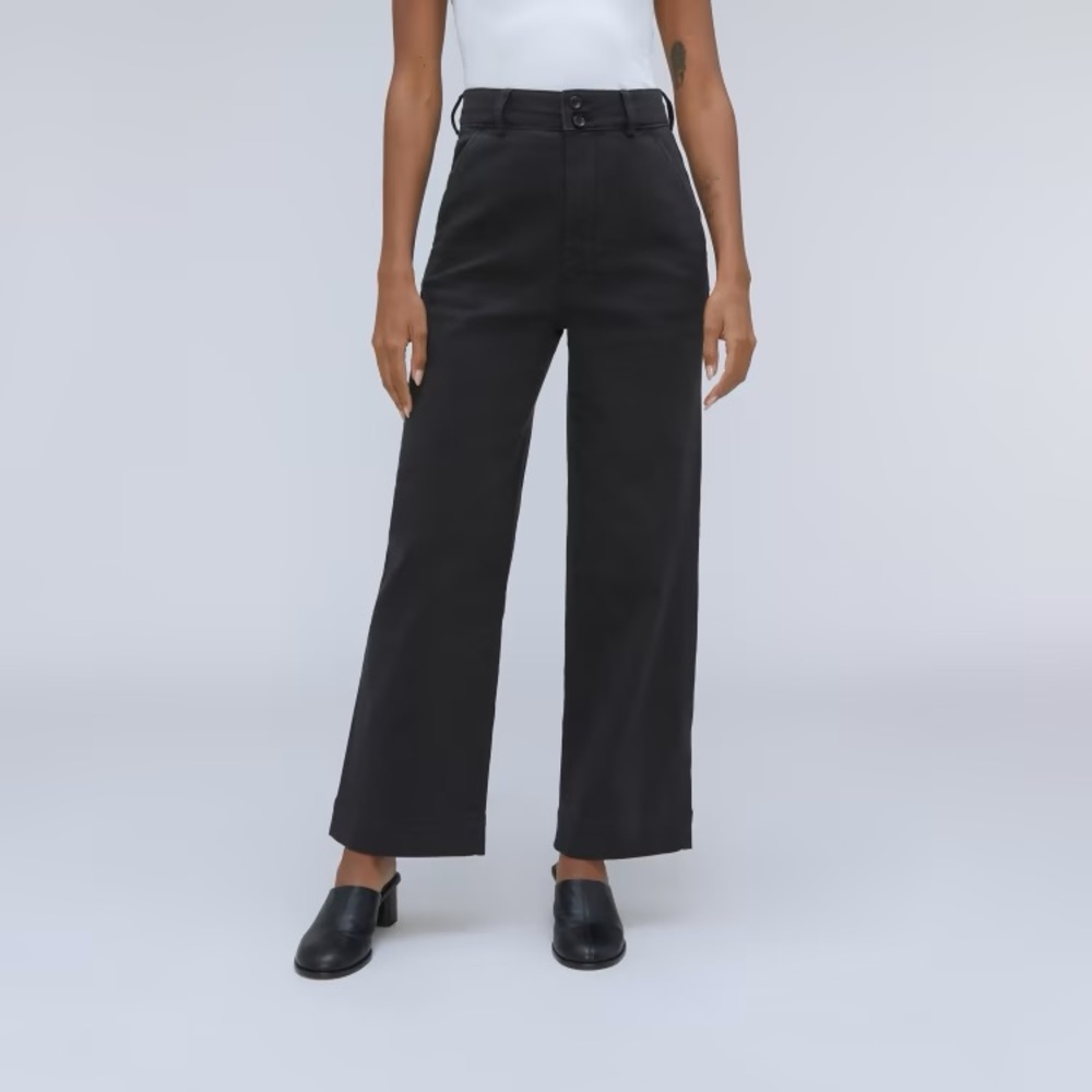 Everlane The Organic Wide-Leg Pant | Black, US 8
